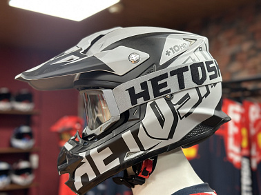 Шлем кроссовый HETOSHI OF836 EXOSS CROSS PRO MX289 цв.Серый с черными вставками Матовый р.XS