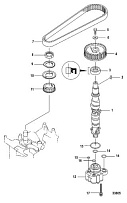 Коленвал и масляный насос 4-Х ТАКТНОГО ПЛМ MERCURY 15 Carb(2CYL) Серийный номер от 0R235949 и выше