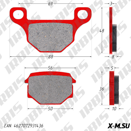 Колодки тормозные дисковые TTR250Rb, GR (зад.) 