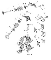 Впускные, выпускные клапаны 4-Х ТАКТНОГО ПЛМ MERCURY 30 Серийный номер от 1C109093 и выше
