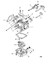 Карбюратор 2-Х ТАКТНОГО ПЛМ MERCURY 90 Серийный номер от 1B000001 и выше