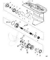 Корпус шестерни, карданный вал(2.07:1 передаточное число) 4-Х ТАКТНОГО ПЛМ MERCURY 115 Серийный номер от 10T801000 до 1B226999