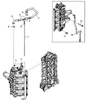 Зарядный кулер / Шланги впускного коллектора 4-Х ТАКТНОГО ПЛМ MERCURY 135 Серийный номер от 0P419487 до 0P464487